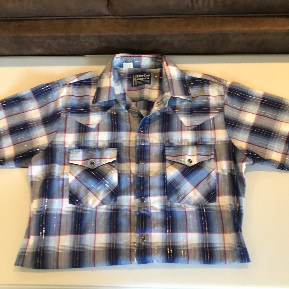 Vintage DeeCee Rangers snap shirt. Made in USA. Size Medium